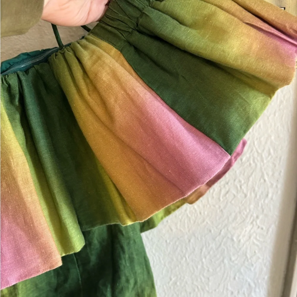 The Wolf Gang Strapless Green and Pink Dress - Picture 8 of 11